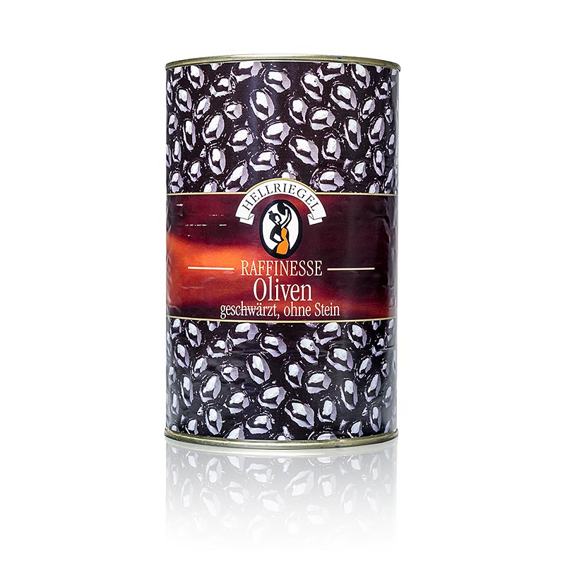 Hellriegel - Olives noires, dénoyautées, noircies, en saumure, 4,3 kg