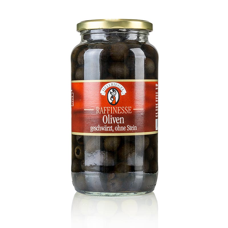 Hellriegel - Olives noires, dénoyautées, noircies, en saumure, 935 g