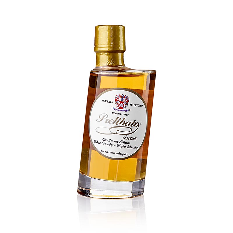 Prelibato, Balsamico Bianco Condimento Riserva, 8 anni, botte di frassino, Malpighi, 200 ml