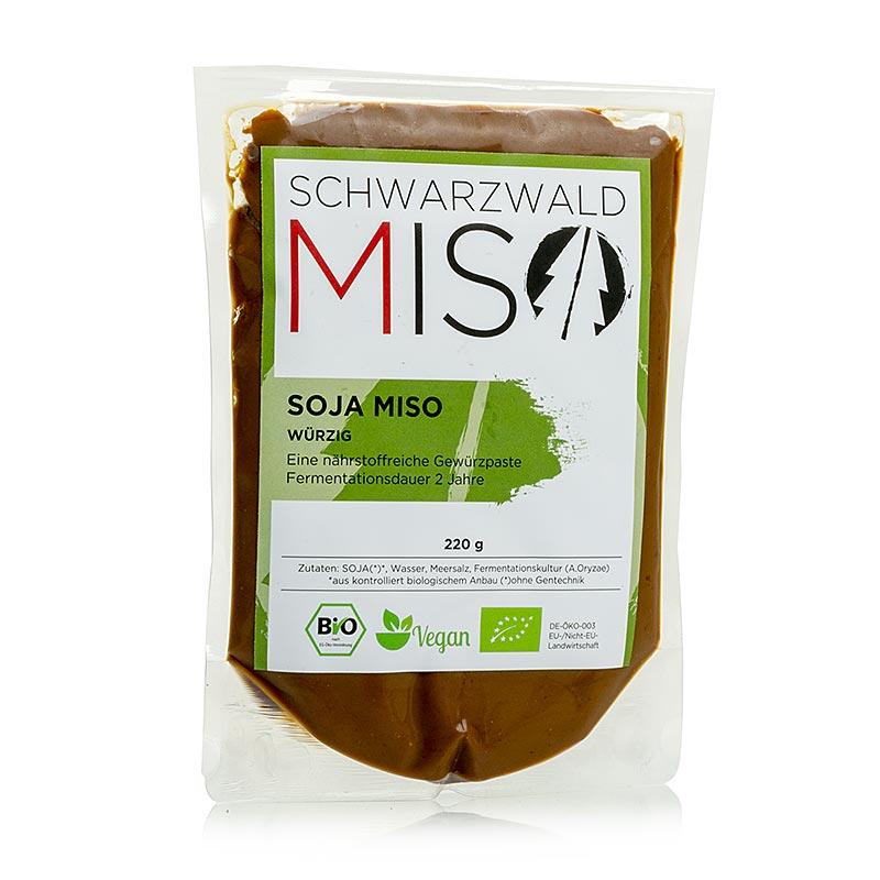 Pasta di spezie di miso "soia", piccante, Black Forest Miso, biologico, 220 g