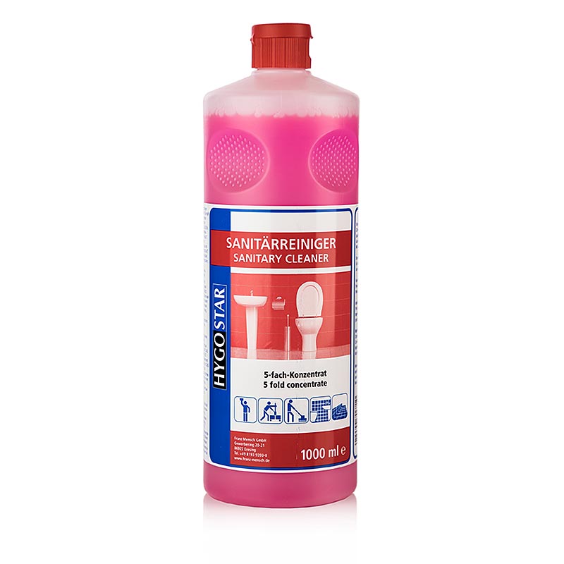 Hygostar - Detergente per sanitari 5 in 1, concentrato, rosa, 1 l