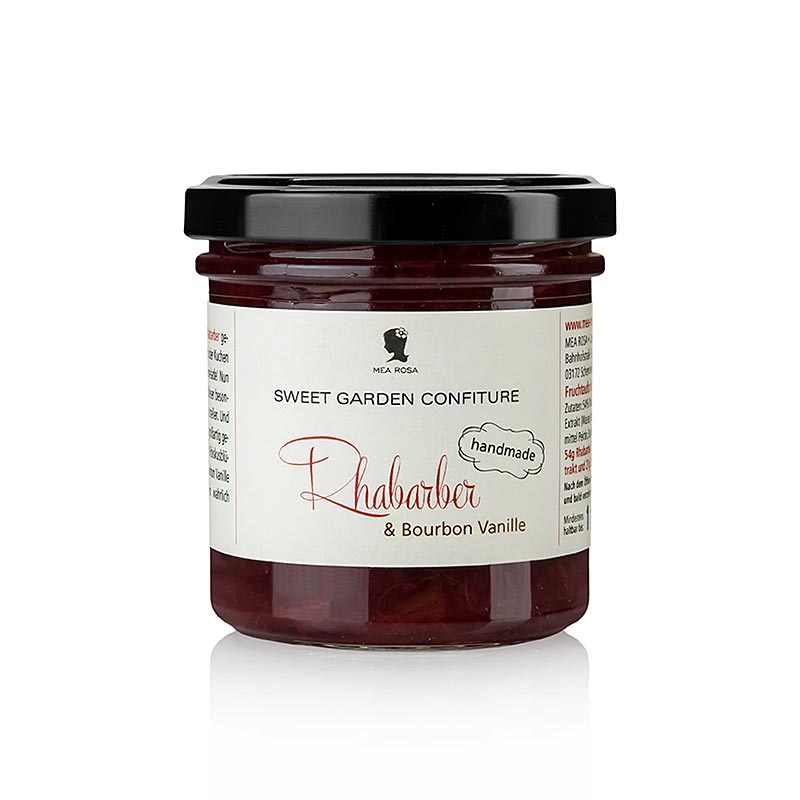 Sweet Garden Confiture - Crema di frutta al rabarbaro e vaniglia Bourbon , Mea Rosa, 180 g
