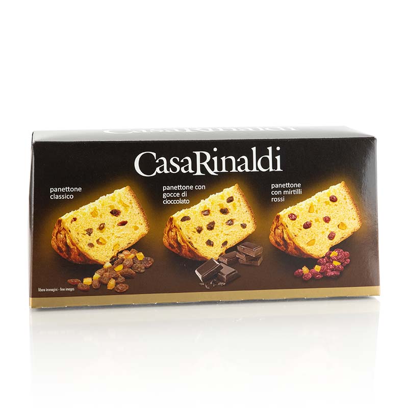 Weihnachtskuchen Panettone Set (Klassik/Cranberry/Schoko), Casa Rinaldi, 300 g, 3 x 100g