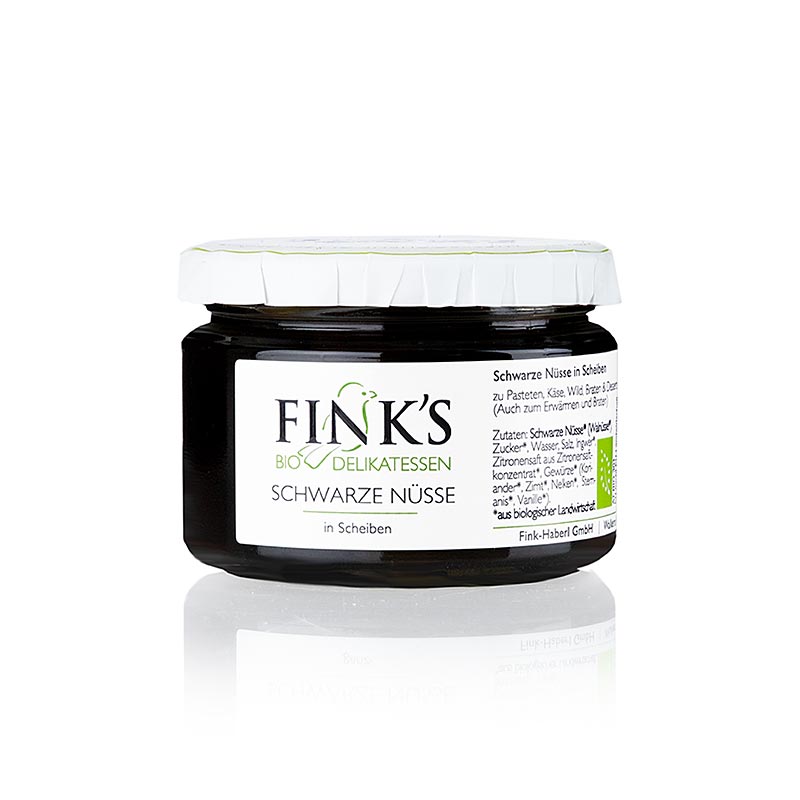 Noix noires (en tranches) dans un sirop corsé, Finks Delikatessen, BIO, 260 g