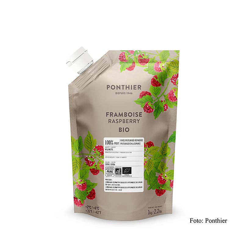 Ponthier Himbeerpüree, 100 %, BIO, 1 kg