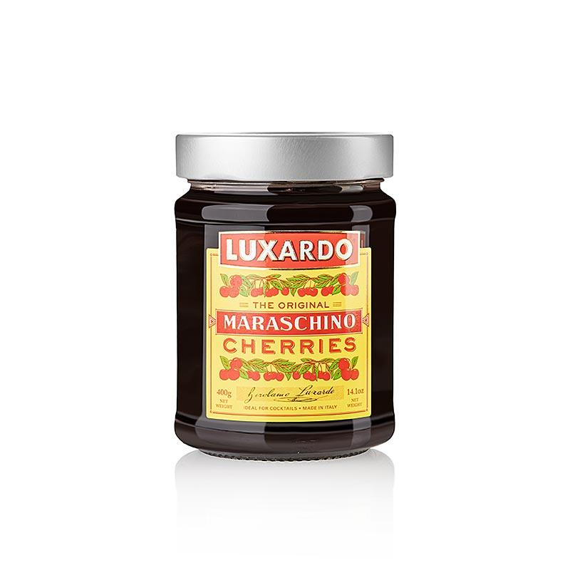 Cerises confites Amarena, Maraschino, Luxarado, 400 g