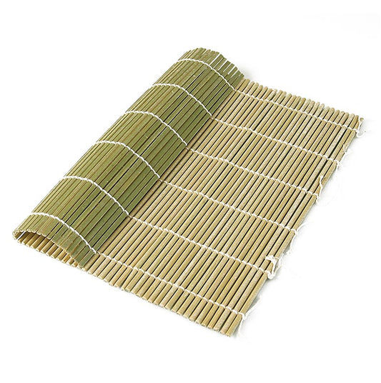 Tappetino in bambù per la preparazione del sushi, naturale, 21x24cm, bacchette rotonde, 1 pz.