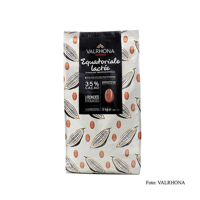 Valrhona Equatoriale Lactée, Vollmilch Couverture, Callets, 35% Kakao, 3 kg