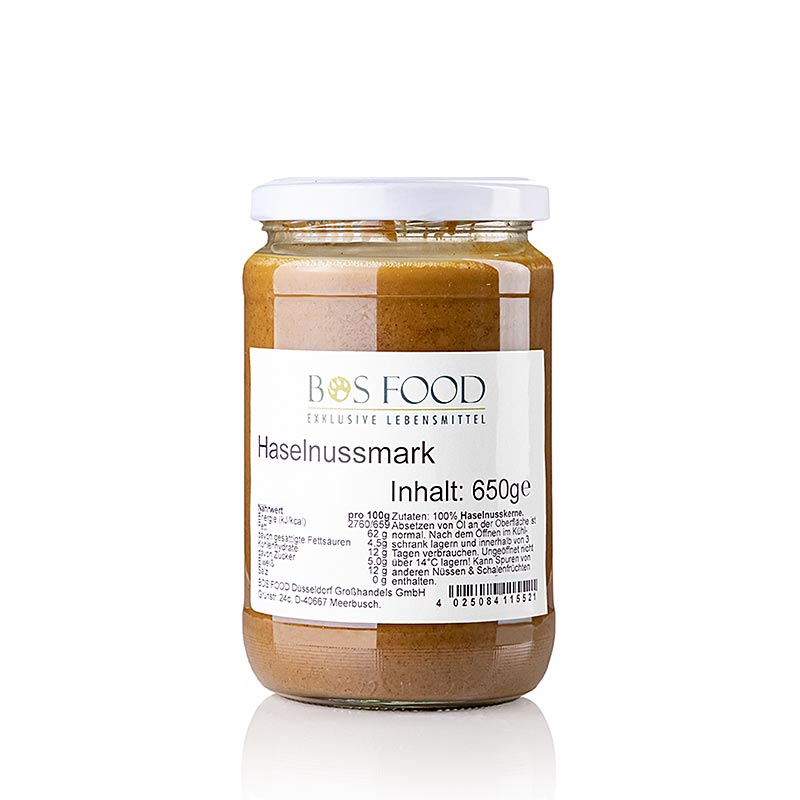 Chef Food pulpe de noisettes, 100% de pulpe sans additifs, 650 g