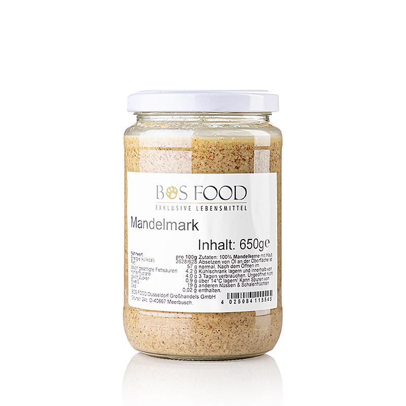 BOS FOOD Polpa di mandorle, 100% polpa senza additivi, 650 g