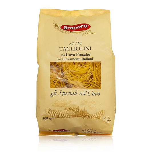 Granoro Tagliolini mit Ei, 2mm, Bandnudelnester, No.119, 500 g
