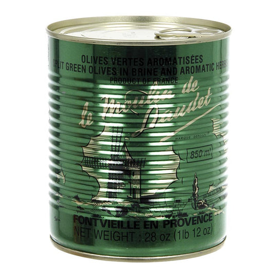Arnaud - Olives vertes, avec noyau, aux herbes de Provence, en saumure, 800 g