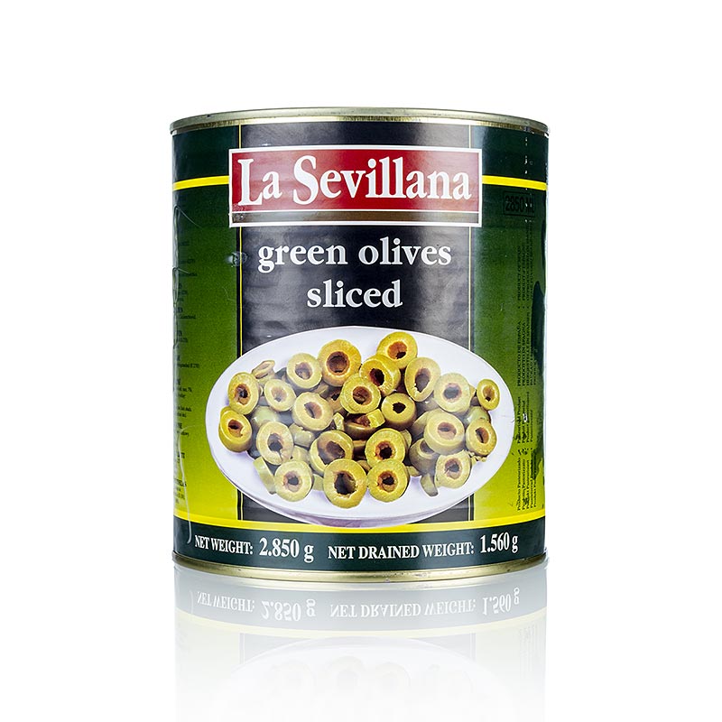 Olives vertes, en rondelles, en saumure, 3 kg