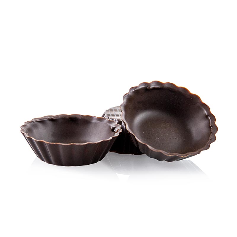 Dobla - Moule à chocolat - Mini-cups, coque ondulée, chocolat noir, ø 30-45 mm, hauteur 13 mm