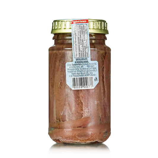 Filets d'anchois, rouges, à l'huile de tournesol, 140 g