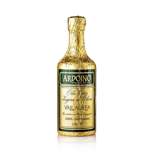 Natives Olivenöl Extra, Ardoino "Vallaurea", unfiltriert, in Goldfolie, 500 ml