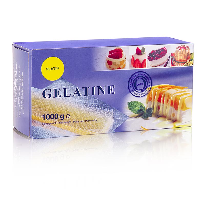 Blatt-Gelatine - Platin, 230 Bloom, 1 kg, ca.580 St