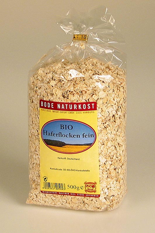 Flocons d'avoine, grains entiers fins, BIO, 500 g