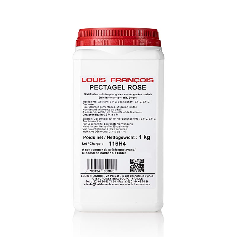 Louis Francois - Pectina - Pectagel Rose, agente gelificante/addensante per gelati e sorbetti, 1 kg