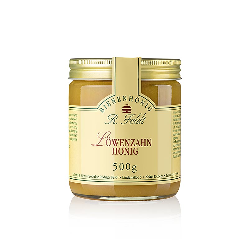 Apicoltura Feldt - Miele di tarassaco, giallo scuro, cremoso, delicato e speziato, aromatico, 500 g