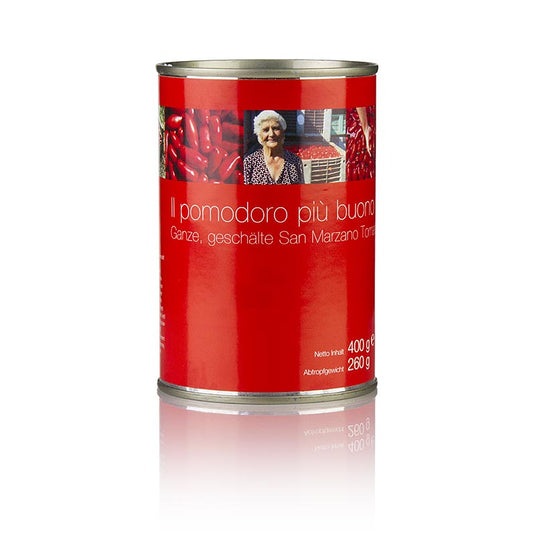 Tomates San Marzano, entières, rouges, pelées, Campanie, Italie, 400 g