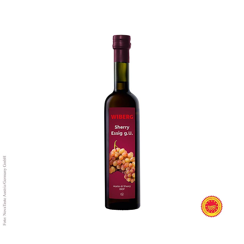 Aceto di sherry Wiberg Reserva, da uve Pedro Ximénez, 7% di acidità, 500 ml