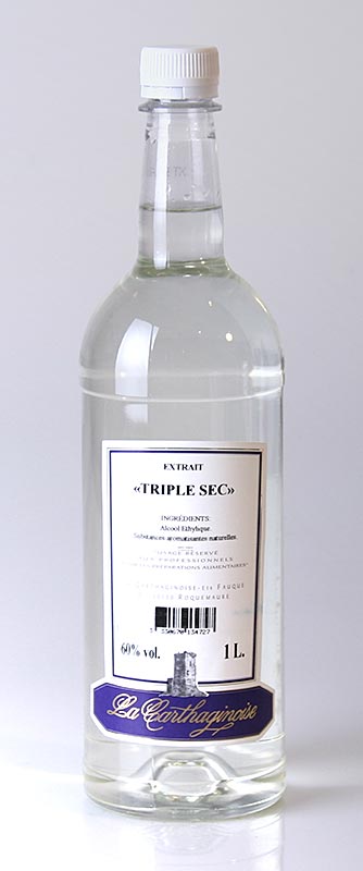 Triple sec concentrato, stile Cointreau, 60% vol., liquido flambé/essenza aromatica, 1 l