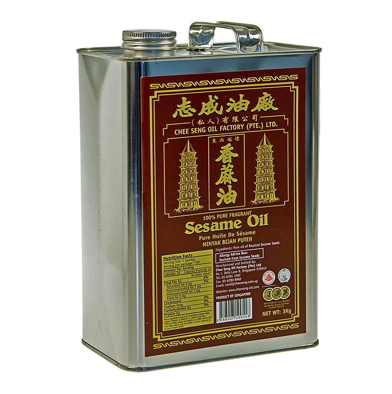 Olio di sesamo Asia, puro, scuro, da semi di sesamo tostati, 3,215 litri
