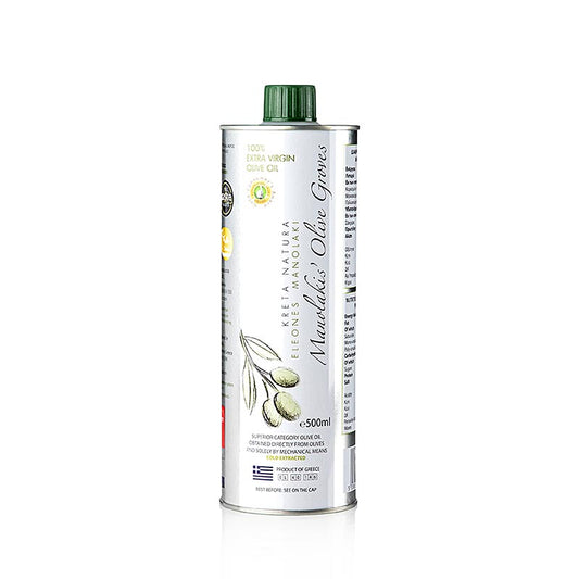 Natives Olivenöl Extra, Manolakis Groves, aus Koroneiki Oliven, Kreta, 500 ml
