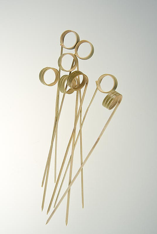 Spiedini di bambù, con occhiello (estremità ad anello), 12 cm, 100 pezzi.