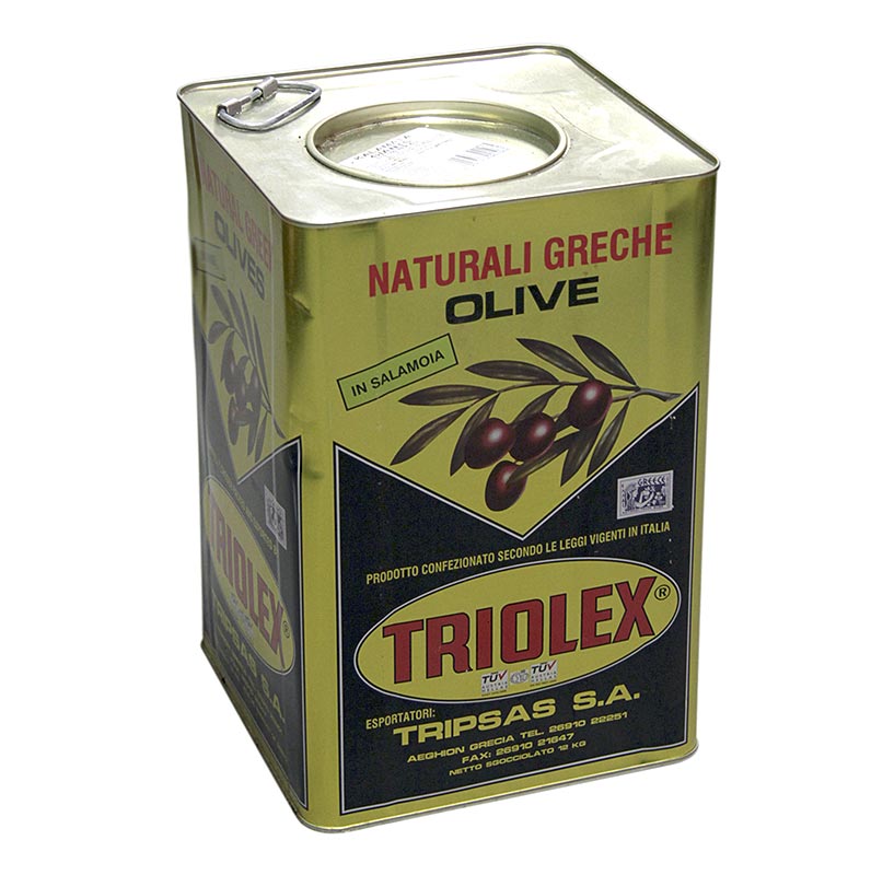 Olives noires dénoyautées, olives Kalamata, Giants, en saumure, 17,5 kg