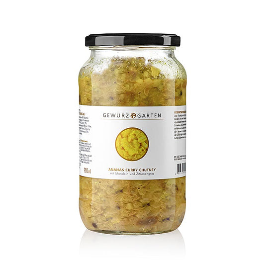 Gewürzgarten Chutney d'ananas au curry, aux amandes, à la fleur de sureau et à la citronnelle, 900 ml