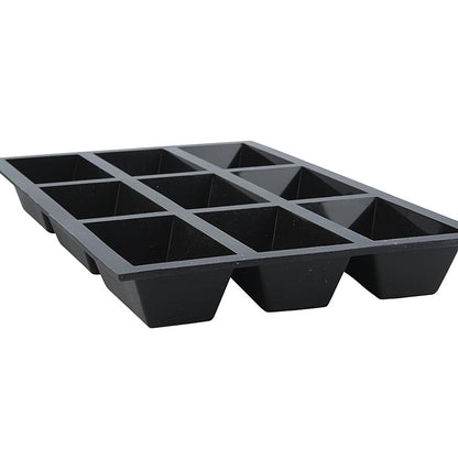 deBUYER Stampo da forno Moul´flex, 9 stampi rettangolari per torte, 3x8 cm, altezza 3 cm, 17,5x30 cm, 1 pz | Non alimentare / Ferramenta / Accessori per barbecue | thungourmet