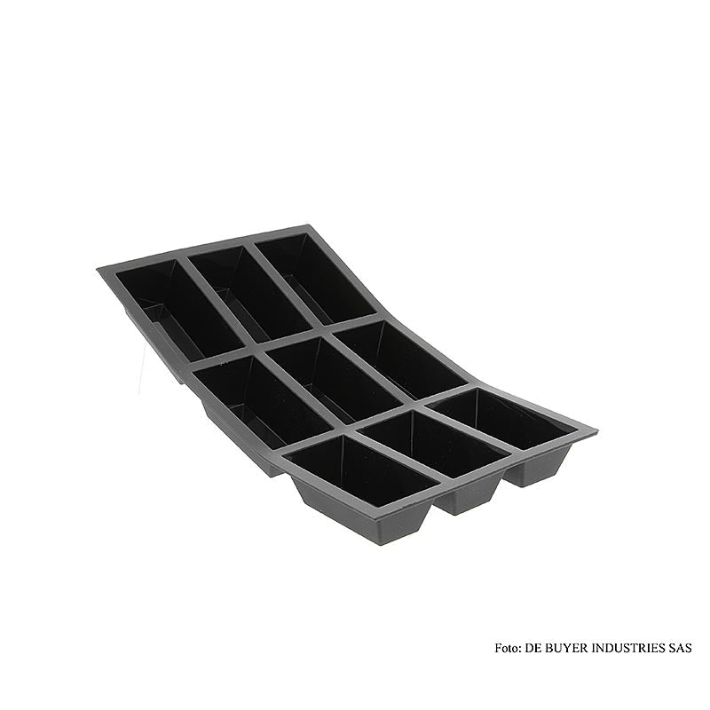 deBUYER Stampo da forno Moul´flex, 9 stampi rettangolari per torte, 3x8 cm, altezza 3 cm, 17,5x30 cm, 1 pz | Non alimentare / Ferramenta / Accessori per barbecue | thungourmet