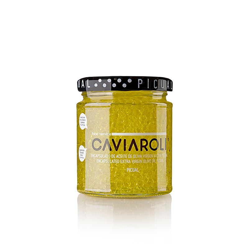 Caviaroli® Olivenölkaviar, kleine Perlen aus extra nativem Olivenöl, gelb, 200 g
