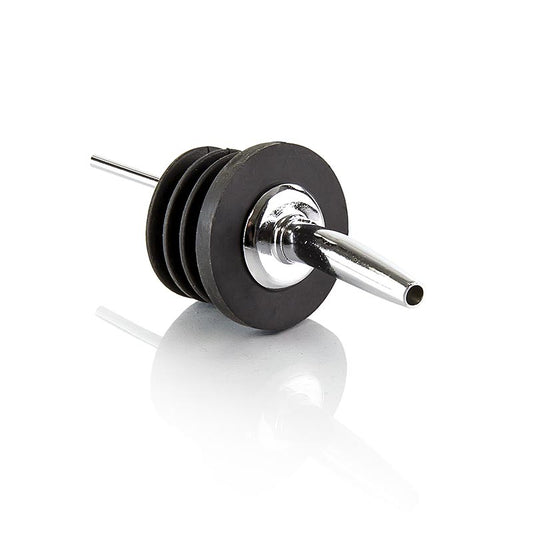 Versatore per bottiglie - Pour-Rite, con anello salvagoccia, acciaio inox, lunghezza 11 cm, ø 4 cm, 1 pz.