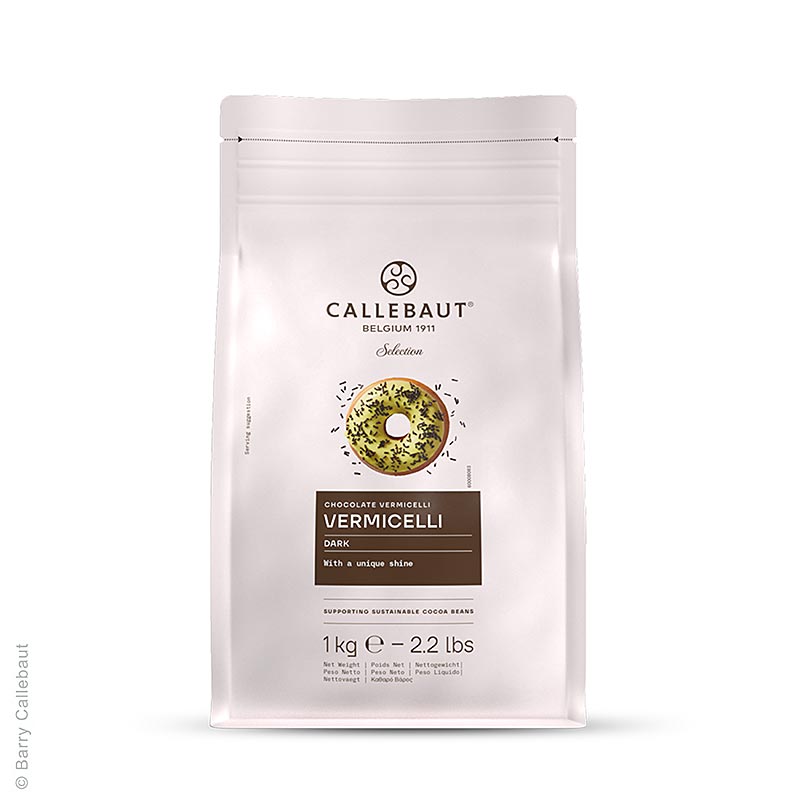 Dark Vermicelli - vermicelles de chocolat noir, Callebaut (CHD-CR-1Z2-E0), 1 kg