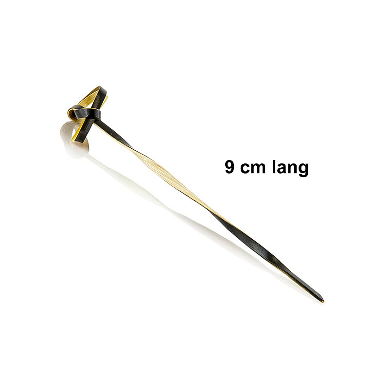 Bambus-Spieße, mit Knotenende, gedreht, schwarz, 9cm, 250 St