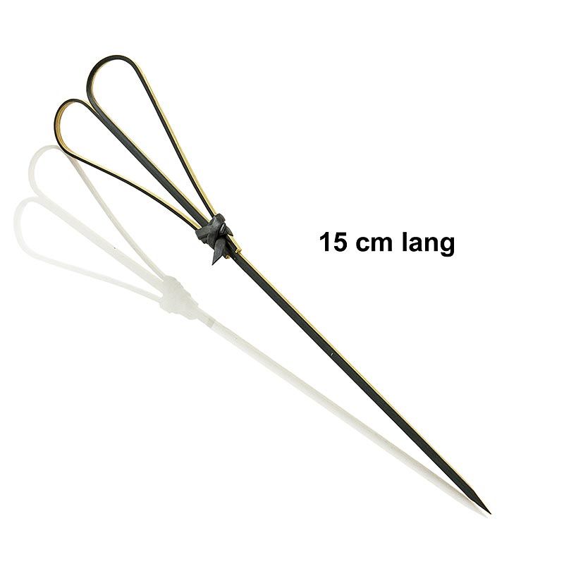 Bambus-Spieße, mit Herz, schwarz, 15cm, 100 St