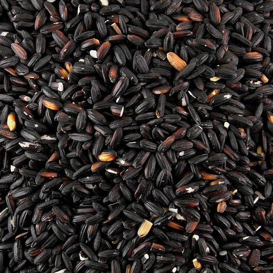 Riz noir gluant, goût de noisette, apprécié pour les desserts, 400 g