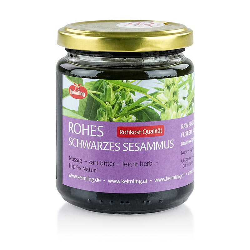 Pâte de sésame noir, crue, 100 % naturelle, végétalien, bio, 250 g