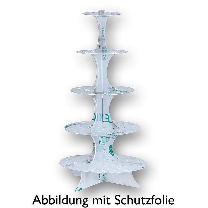 Mini-Waffelhörnchen-Halter, Plexiglas, 5 Etagen, 69cm Hoch, für 100 Hörnchen, 1 St