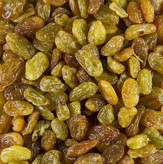 Weinbeeren Jumbo, grün/gelb, geschwefelt, Chile (ähnl. Sultaninen), 1 kg