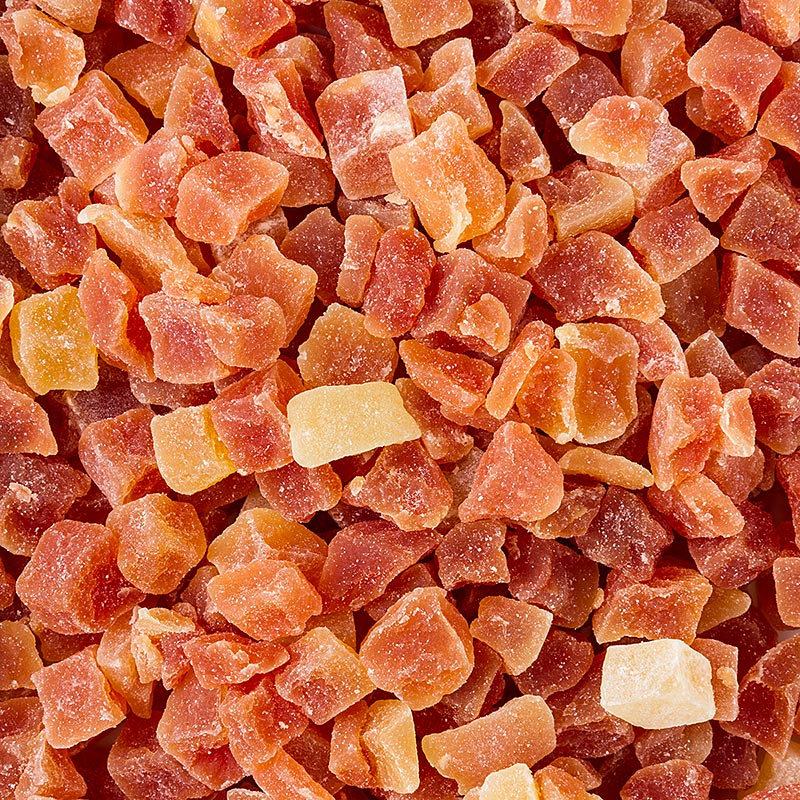 Cubes de papaye, 10mm, séchés, sucrés, non sulfurés, 1 kg