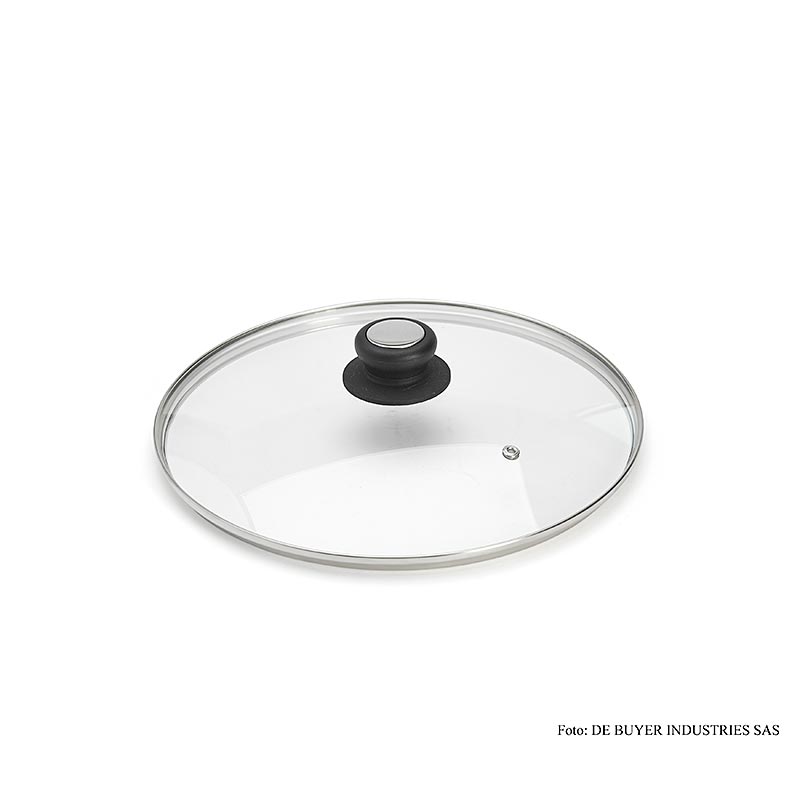 deBUYER Couvercle en verre avec poignée en bakélite, 28 cm, 1 pc