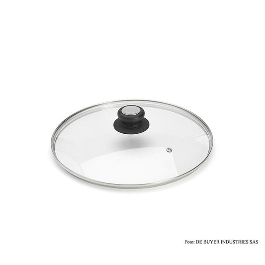 deBUYER Couvercle en verre avec poignée en bakélite, 28 cm, 1 pc
