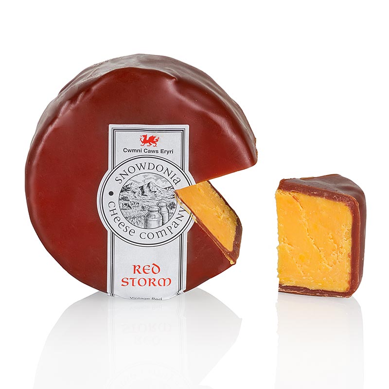 Wolfram Berge - Snowdonia - Red Storm, fromage de Leicester affiné, cire rouge foncé, 200 g