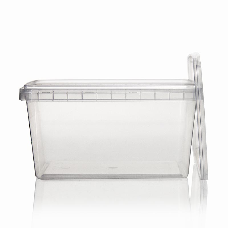 Barattolo di plastica "RectAcup", rettangolare, con coperchio, 139x98x71mm, 600ml, 1 pz.