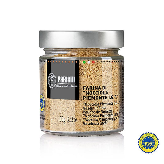 Haselnussgrieß (Haselnussmehl), 100% Piemonteser Haselnüsse g.g.A., Pariani, 100 g