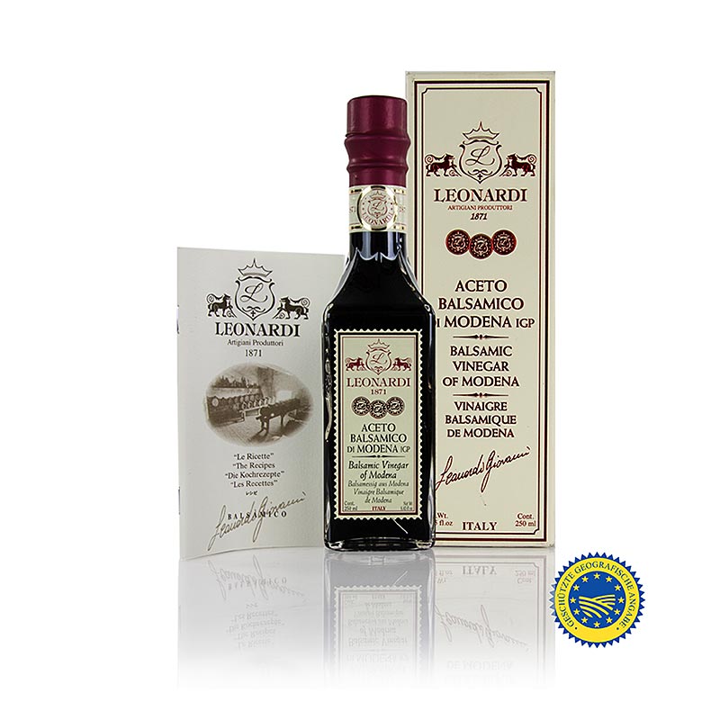 Leonardi - Aceto Balsamico di Modena IGP/g.g.A., Francobollo, 6 Jahre, 250 ml